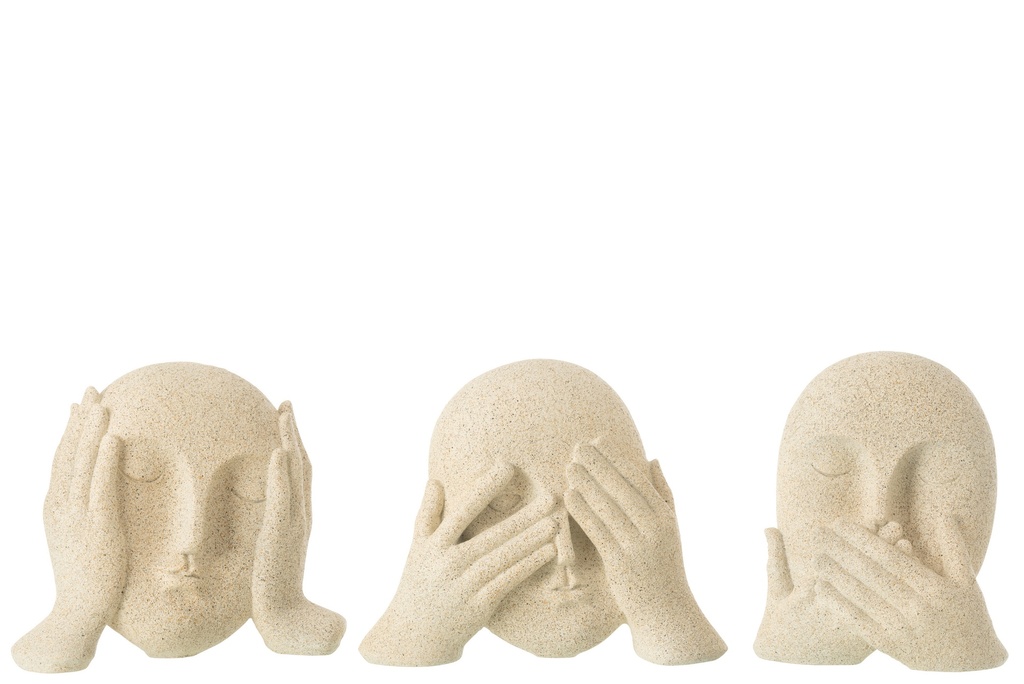 Face See/Hear/Speak Resin Beige Assortment