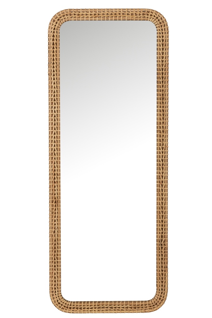 Mirror Rectangle Fir Wood/Glass Natural