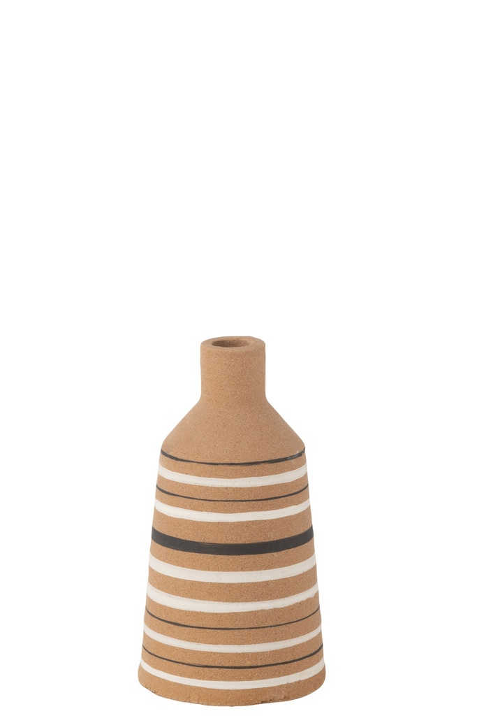 Vase Tukano Stripes Terra Brown/Black/White