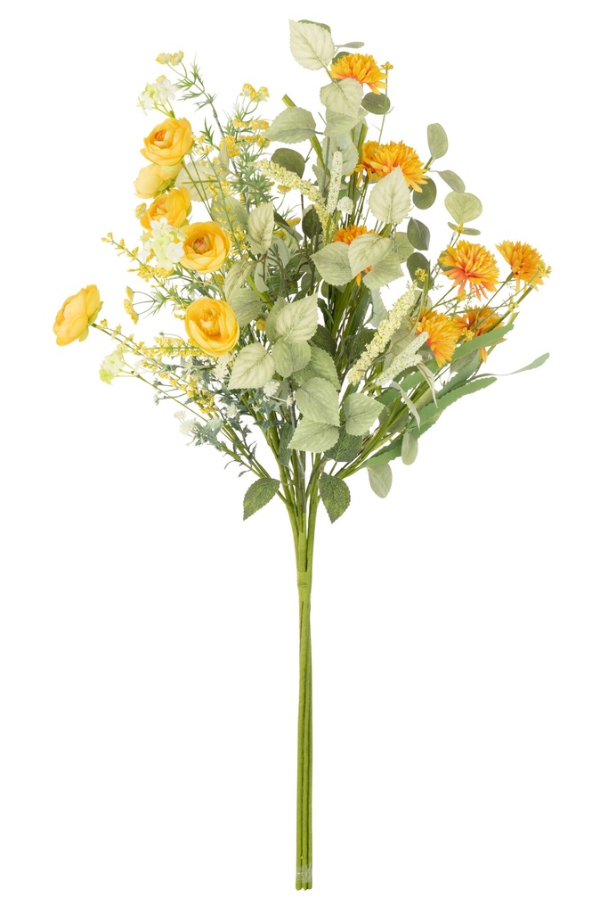 Bouquet de fleurs artificielles mixtes jaunes