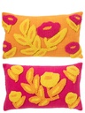 Coussin Rectangle Broderie Fleur Coton