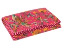 Plaid Birds/Flowers Cotton Velvet Pink
