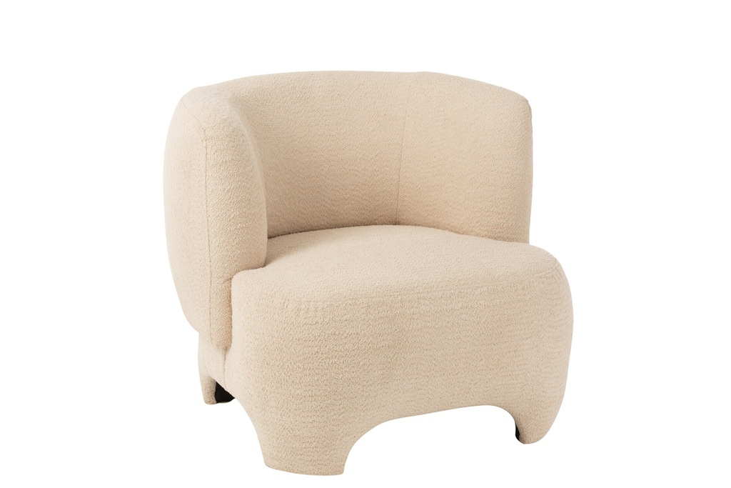 Siège 1 personne en tricot textile/bois blanc