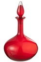 Vase + Bouchon Bouteille Verre Rouge