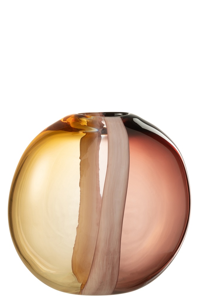 Vase Arun en verre marron/jaune moyen