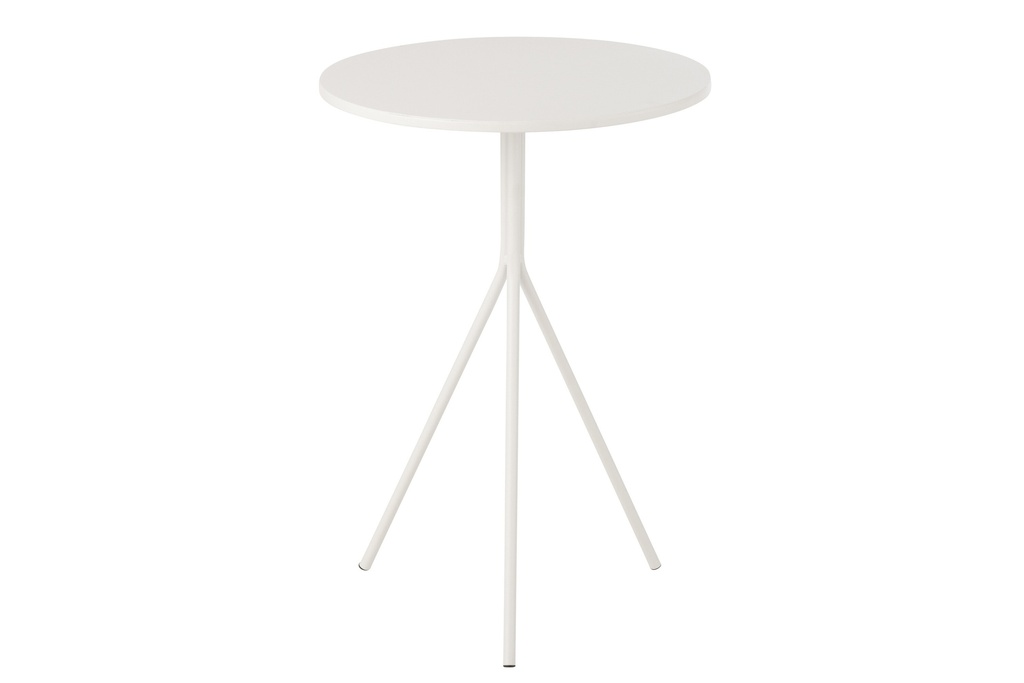 Table basse ronde en métal blanc