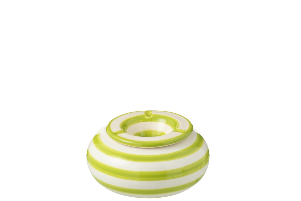 Cendrier Granada Stripes Céramique Blanc/Vert