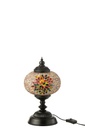 Lampe de table mosaïque verre/métal orange