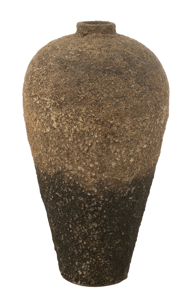Vase Pot Antique Ciment Marron/Noir