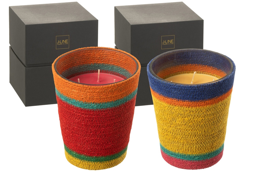 Panier de bougies parfumées en cire rouge