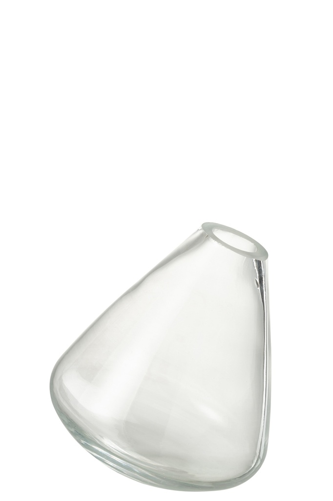 Vase en verre topaze transparent