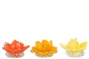 Fleurs en verre rouge/jaune/orange assortiment de