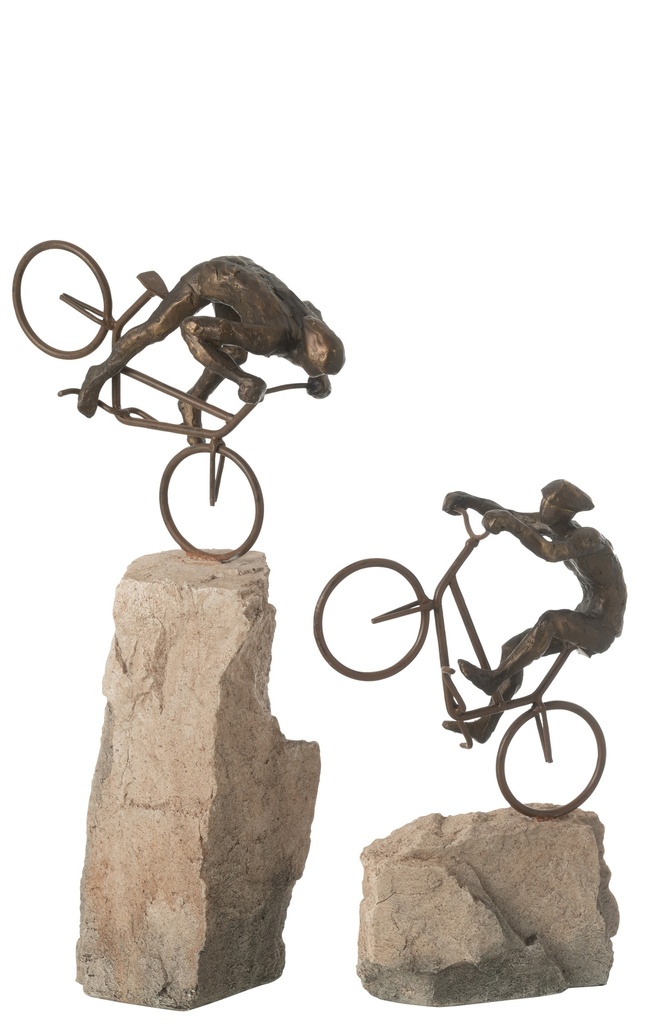 Set Of 2 Cyclist On Rock