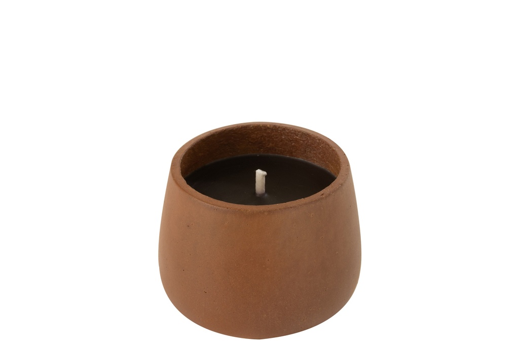 Outdoor Candle Cement Brown Small