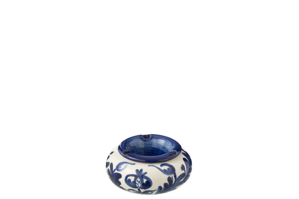 Ashtray Granada Ceramic White/Cobalto Blue