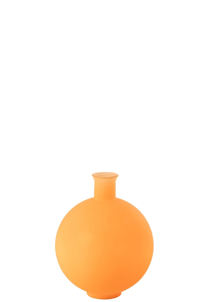 Vase Ball Glass Neon Orange