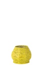 Photophore cylindrique en métal/verre jaune