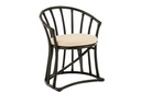Chaise + Coussin Rotin/Textile Noir/Blanc