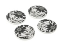 Set Of 4 Coasters Floral Pattern
