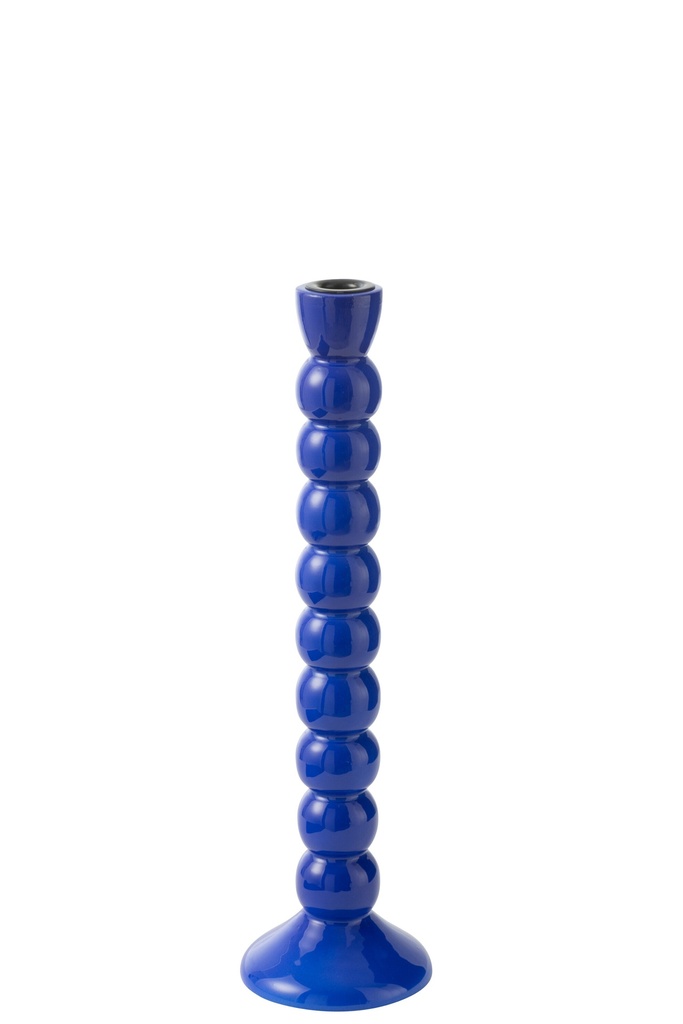 Bougeoir en bois de manguier bleu