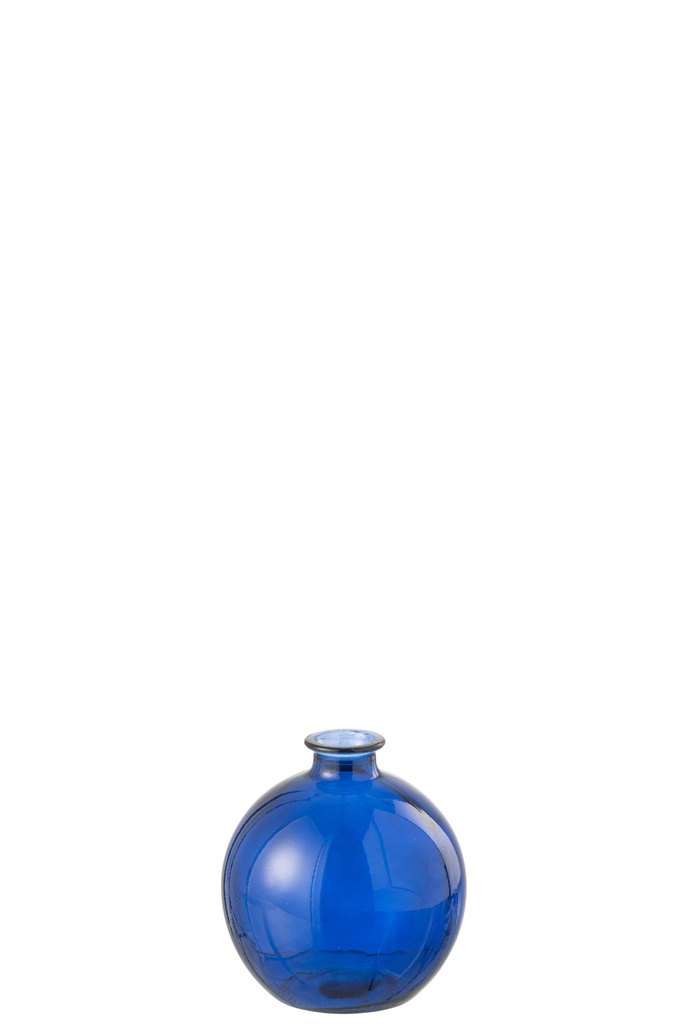 Vase Boule en Verre Bleu