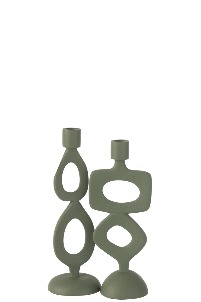 Candle Holder Rings Aluminium Green