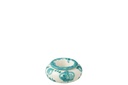 Ashtray Granada Ceramic White/Aqua Small