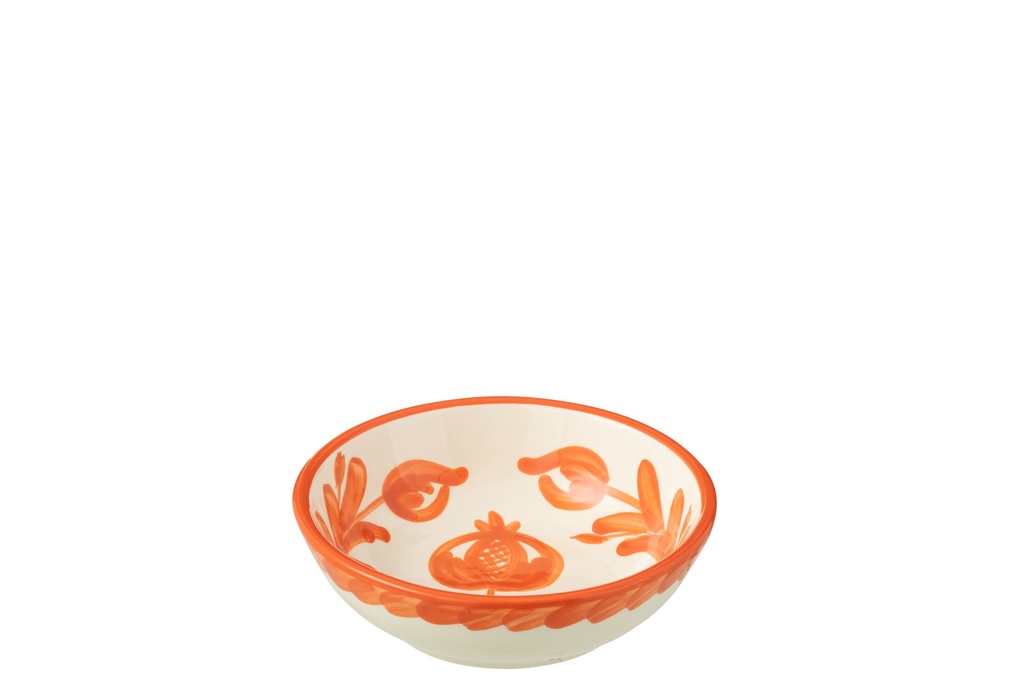 Bowl Granada Low Ceramic White/Orange