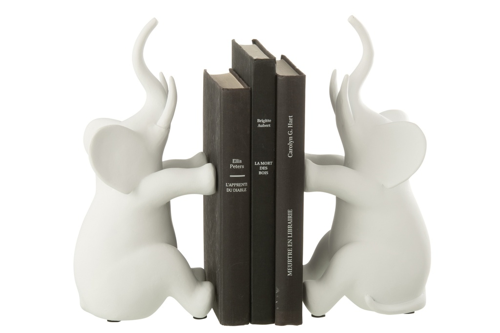 Set Of 2 Bookend Elephant Sitting
