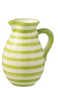 Pitcher Granada Stripes Ceramic White/Green