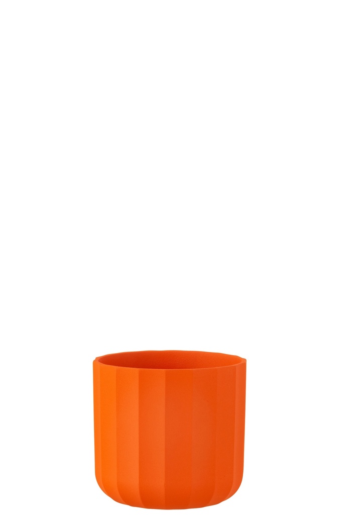 Pot de fleurs d'été en céramique orange petit
