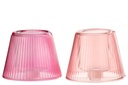 Tealight Holder Hat Glass Pink/Fuchsia
