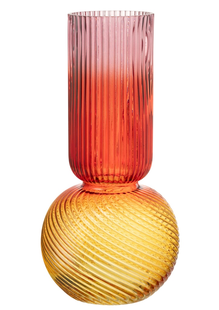 Vase Aurora Verre Rouge/Jaune Grand