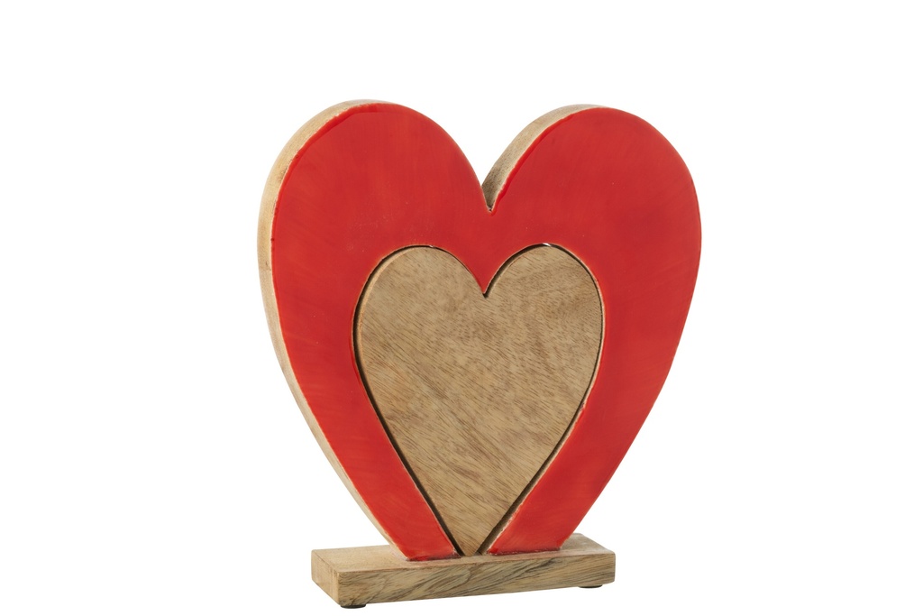 Heart Double On Stand Mango