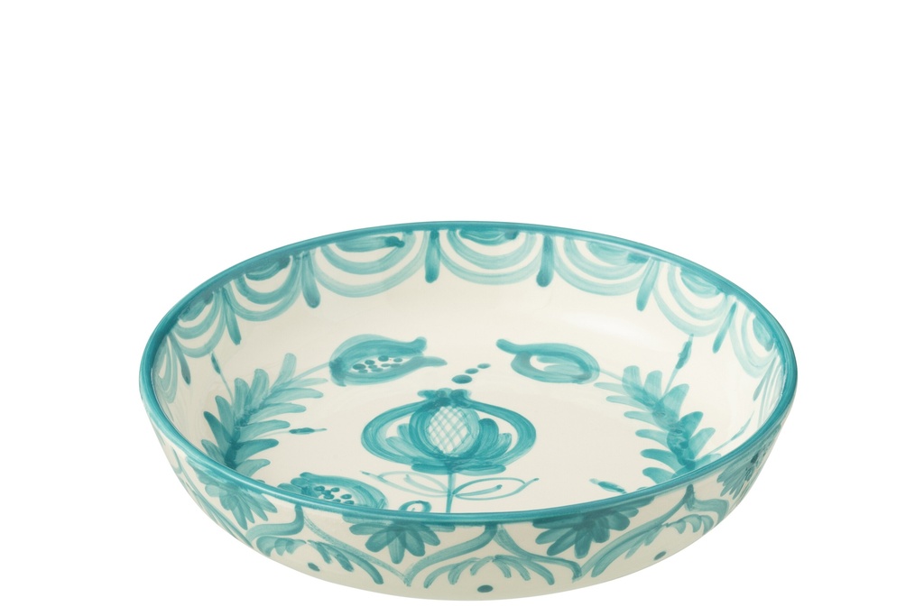 Bowl Granada Low Ceramic White/Aqua