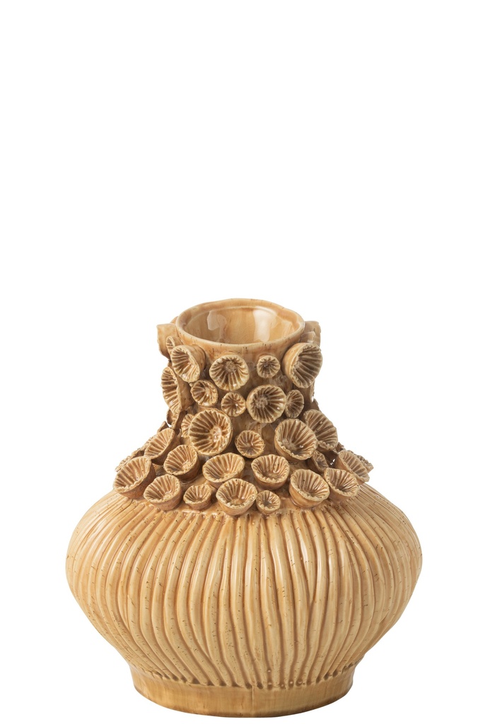 Vase Gourde Argile Corail Ocre
