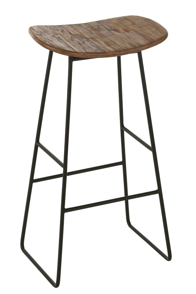 Stool Rectangular Recycle Teak Natural