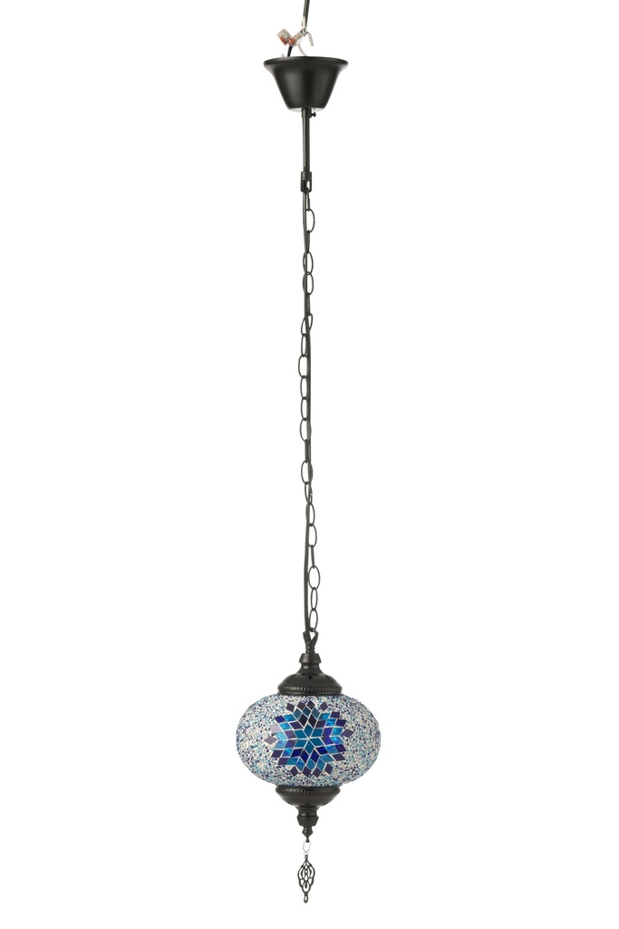 Lampe Haning Mosaïque Verre/Métal Bleu