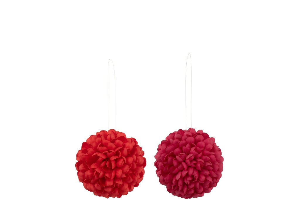 Flower Ball Dia16Cm Artificial Pink/Red