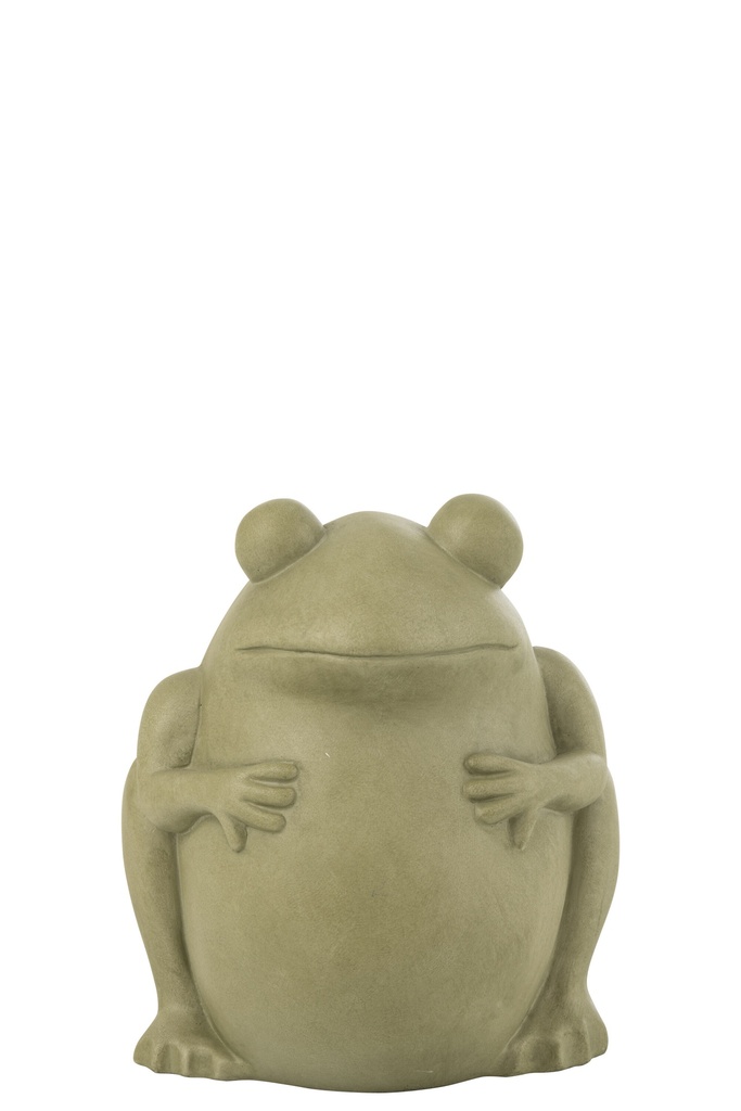 Flowerpot Frog Clay Green Large