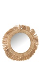 Miroir rond en feuille de bananier naturel