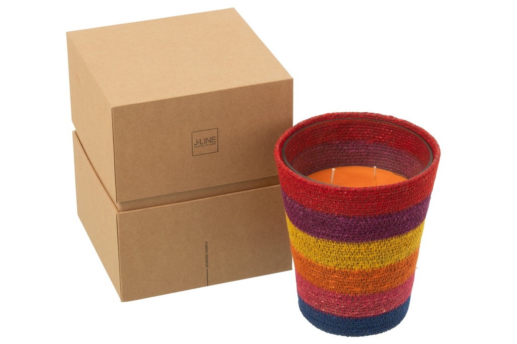 Scented Candle Basket Wax Rainbow