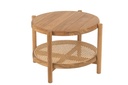 Table d'appoint ronde en teck naturel