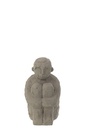 Figurine assise en ciment gris grand modèle