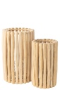 Lot de 2 lanternes en teck naturel