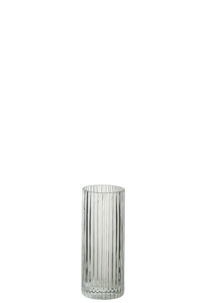 Vase Cylindre Lignes Verre Transparent