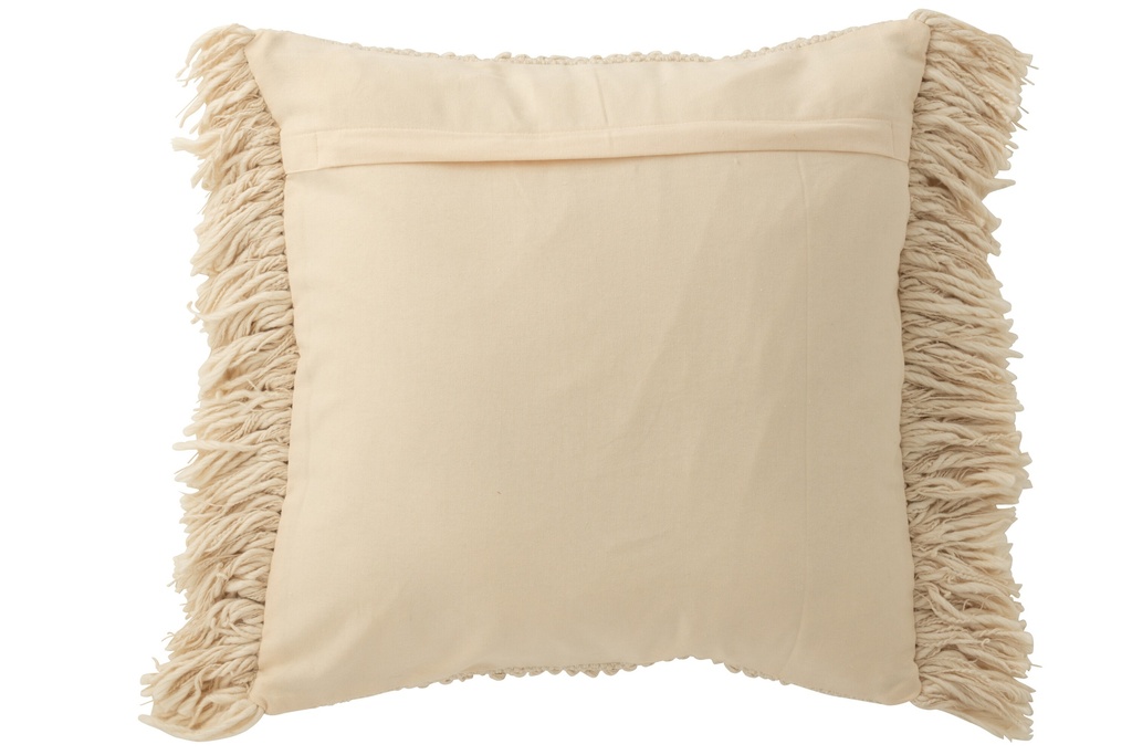 Cushion Breeze Fringes Cotton Cream