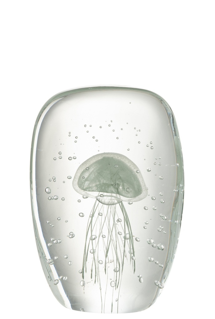 Paperweight Calypso Square Glass Transparent/Green