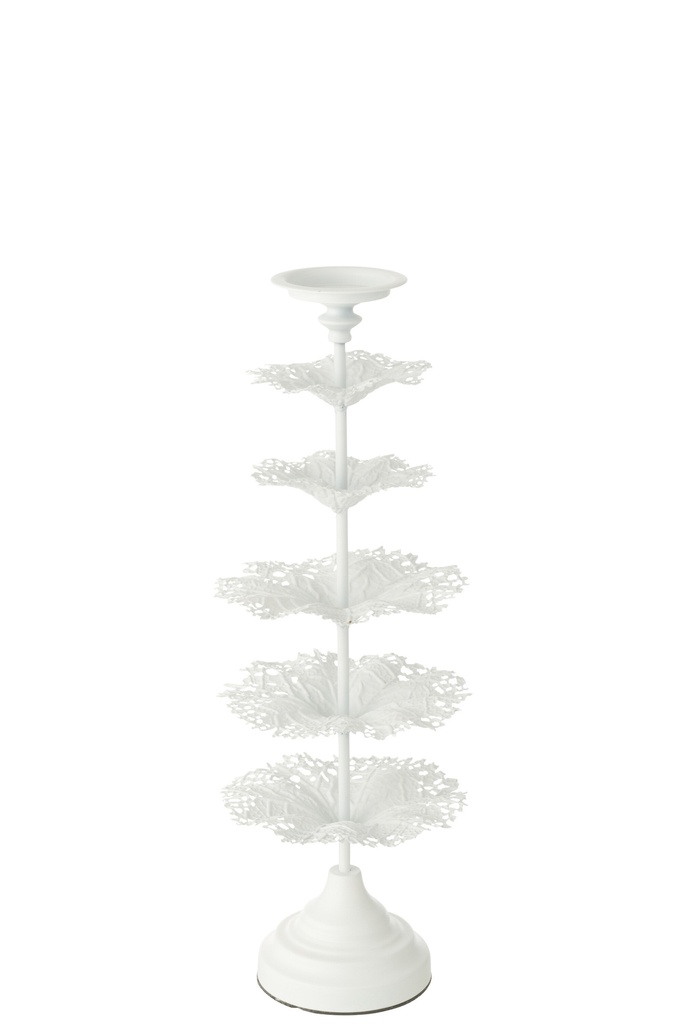 Candle Holder Tree Metal White