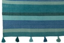 Plaid Stripes+Tassels Cotton Blue